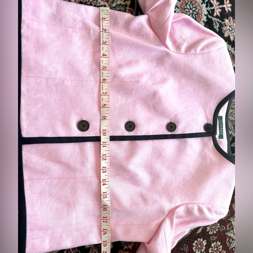 Stunning Pink & Black Ralph Lauren Jacket, Size 10, 100% Linen-Lined, Excel Cond - Picture 7 of 14